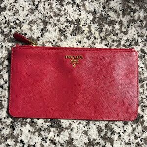 Prada Red Leather Pouch